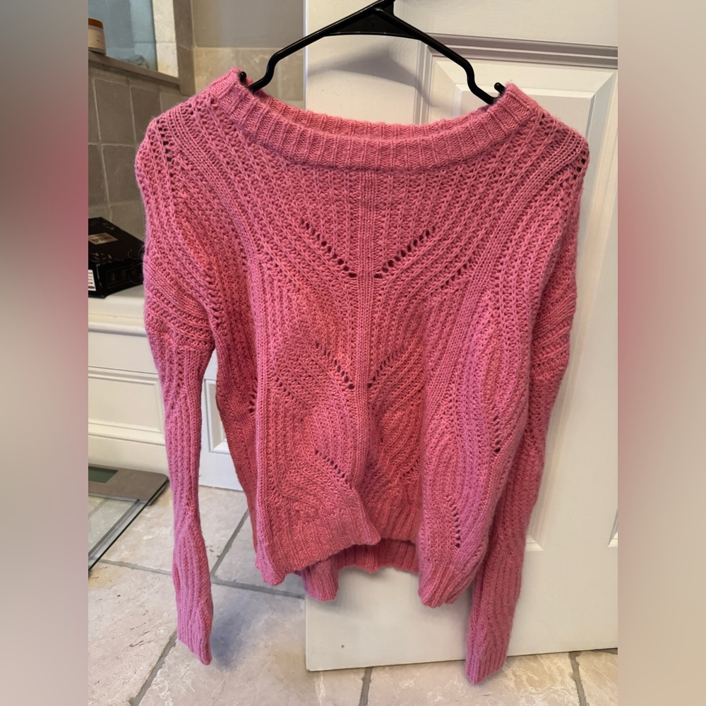 Madewell Pink Textured Knit Sweater